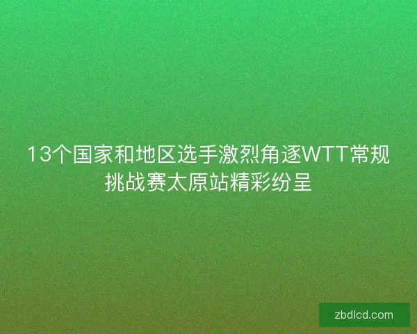 13个国家和地区选手激烈角逐WTT常规挑战赛太原站精彩纷呈